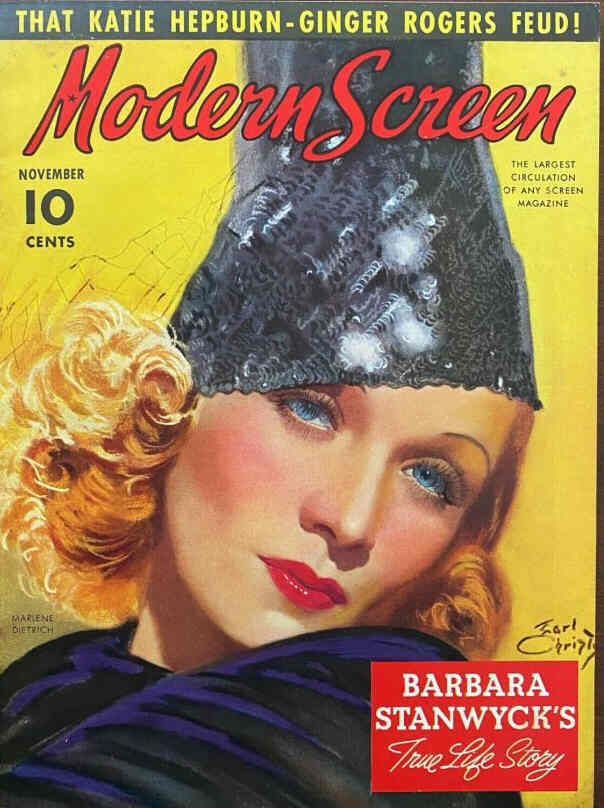 MODERN SCREEN magazine cover Issue 84 November 1937